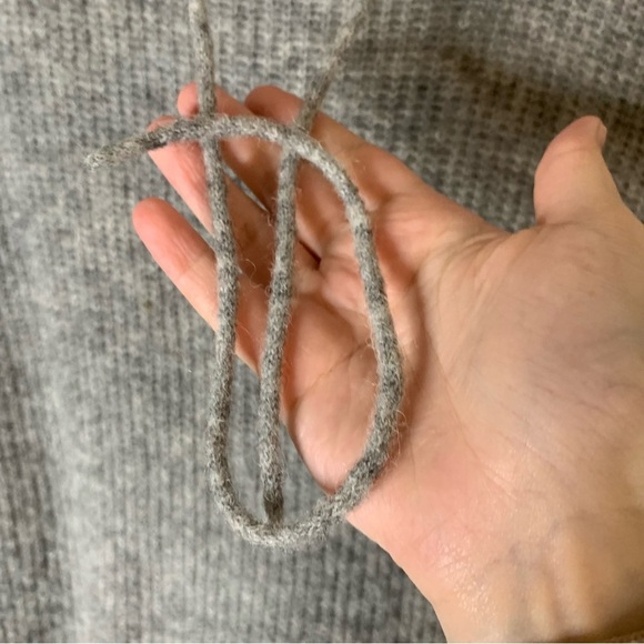 Ganni Womens gray alpaca wool blend hooded longline sweater M - Picture 4 of 9